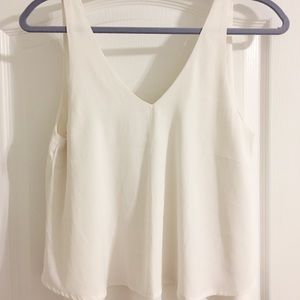 Ivory/Off white Hollister cropped tank